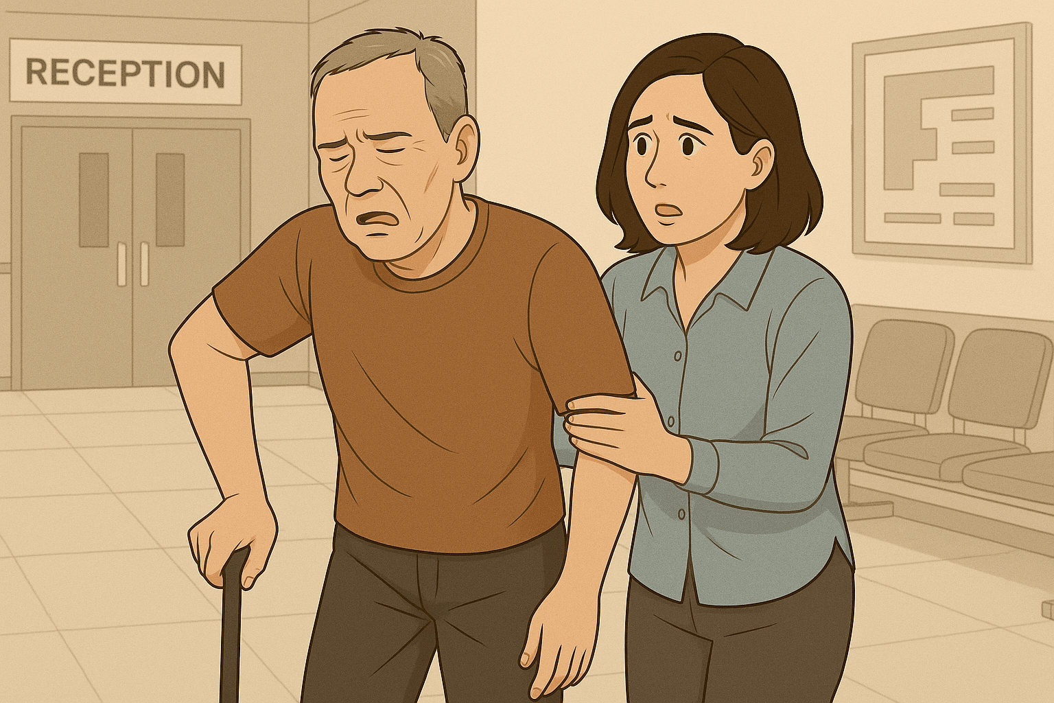 脳卒中後遺症のイラスト