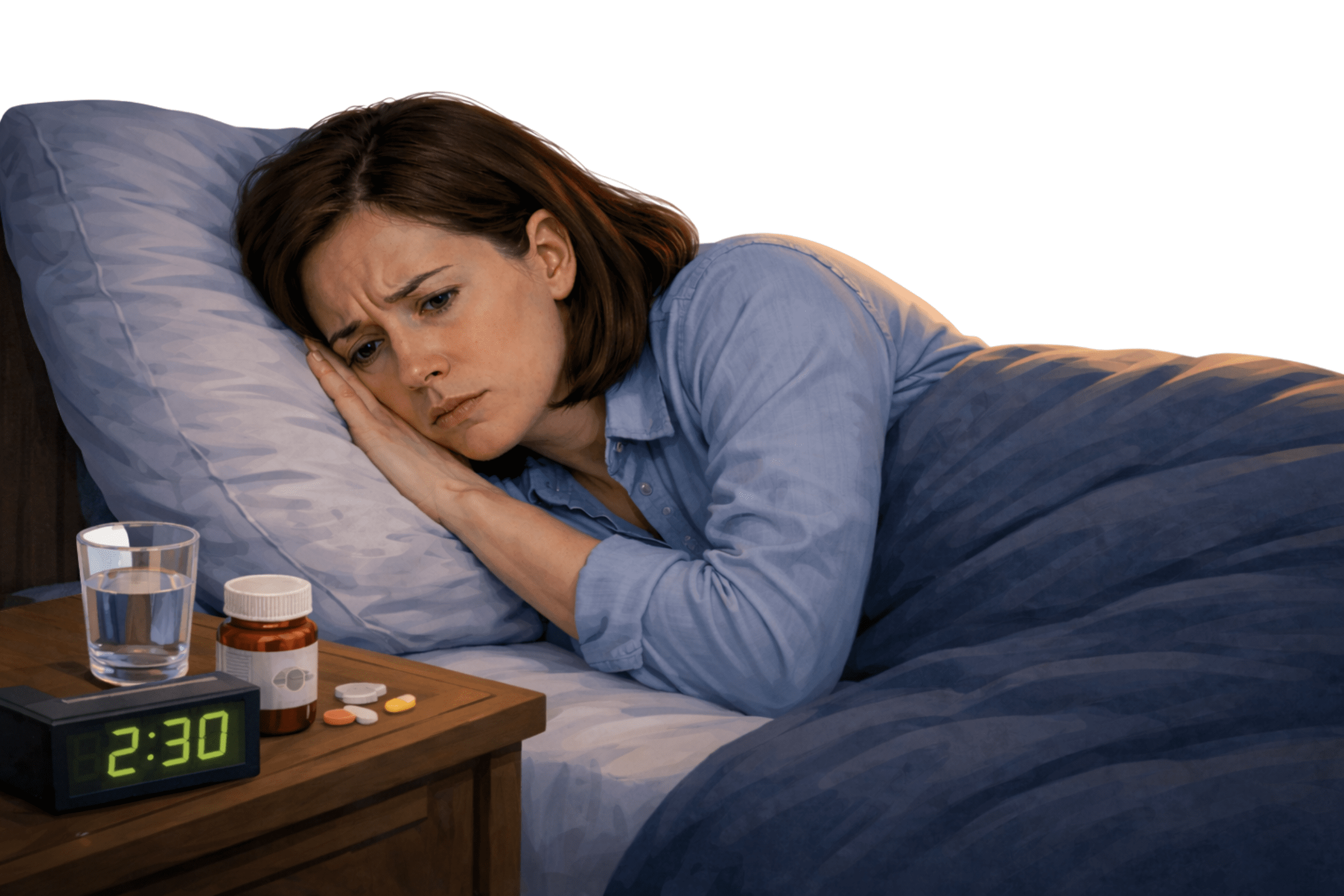 不眠症のイラスト